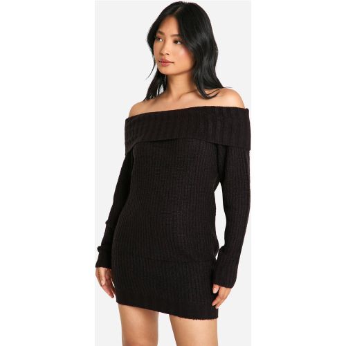 Vestido Jersey Petite Mini De Canalé Ancho Con Escote Bardot - boohoo - Modalova