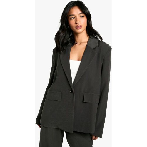 Blazer Petite oversize, Grigio - boohoo - Modalova