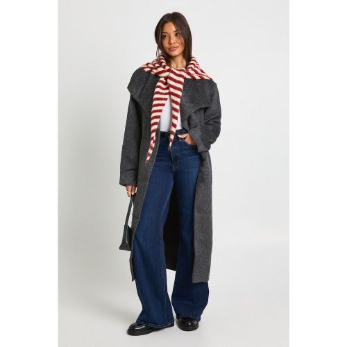 Oversized Collar Wool Look Trench Coat - boohoo - Modalova