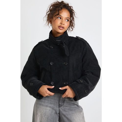 Funnel Neck Puffer Trench Coat - boohoo - Modalova