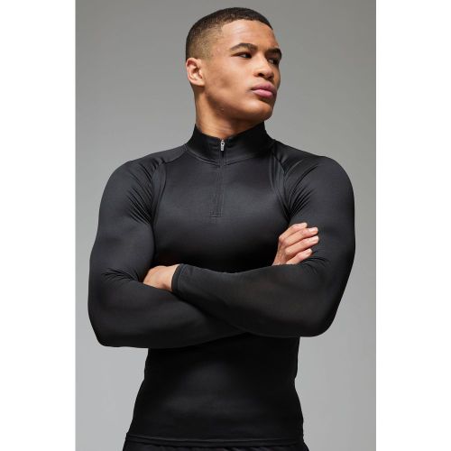 Pantaloni attillati Man Active Essentials Gym leggeri con maniche raglan e zip corta - boohoo - Modalova