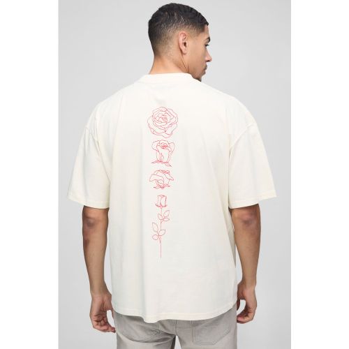 T-shirt oversize fleuri à col montant - S - Boohooman - Modalova