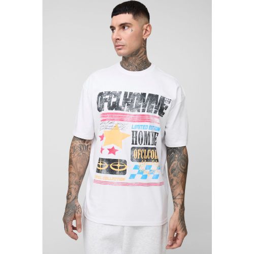 Tall - T-shirt oversize imprimé moto - S - Boohooman - Modalova