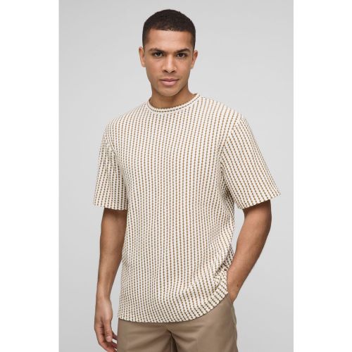 T-shirt rayé texturé - S - Boohooman - Modalova