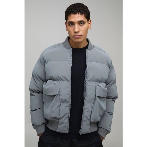 Regular Fit Padded Pocket Bomber Jacket - boohoo - Modalova