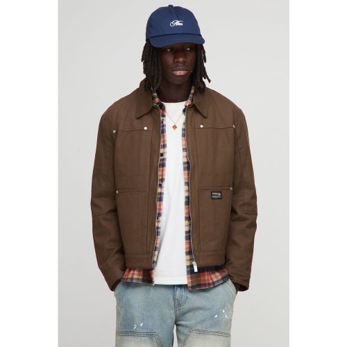 Regular Fit Contrast Collar Twill Worker Jacket - boohoo - Modalova