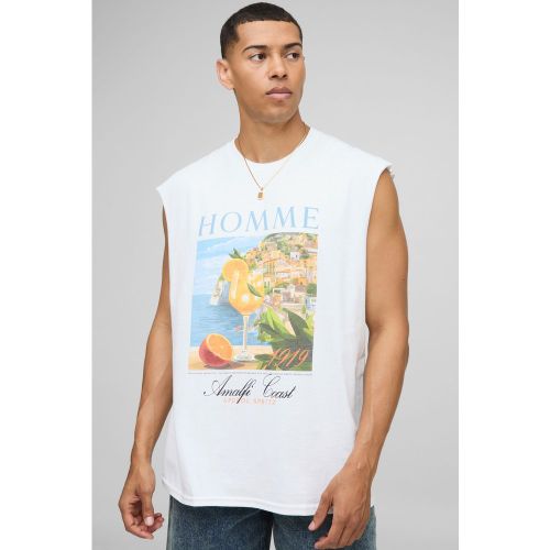 Débardeur oversize à col montant et imprimé paysage - L - Boohooman - Modalova