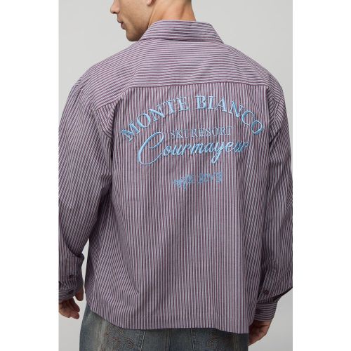 Chemise oversize à manches longues et broderie Monte Bianco - S - Boohooman - Modalova