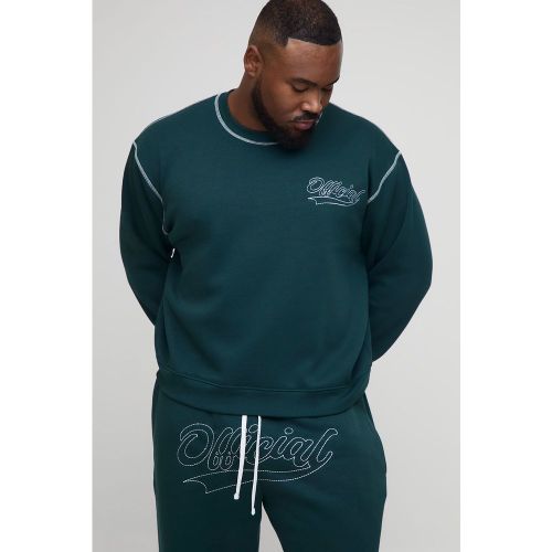 Grande taille - Sweat oversize à coutures contrastantes - Official homme - 2XL - Boohooman - Modalova