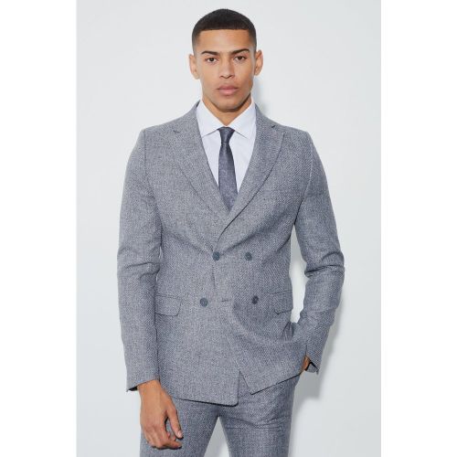 Blazer a doppiopetto Skinny Fit in bouclé - boohoo - Modalova