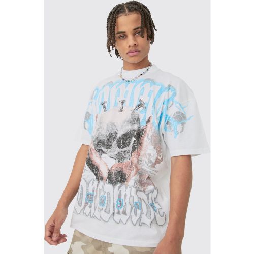 T-shirt oversize à imprimé crâne - S - Boohooman - Modalova