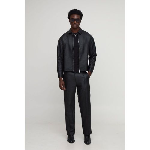 Sovracamicia oversize in bouclé rivestito effetto opaco - boohoo - Modalova