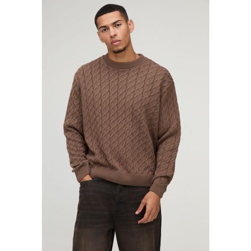 Pull oversize en maille torsadée - XS - Boohooman - Modalova
