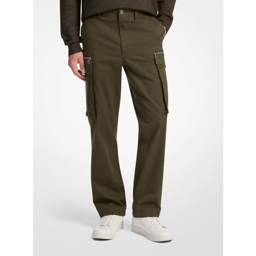 MK Pantalon cargo zippé en coton extensible - Michael Kors - Michael Kors Mens - Modalova