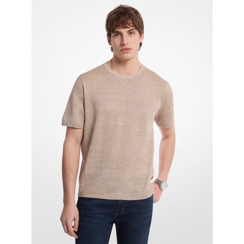 MK T-shirt en lin et coton - Michael Kors - Michael Kors Mens - Modalova