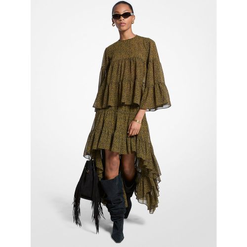 MK Jupe à volants en georgette asymétrique à imprimé cachemire - Michael Kors - MICHAEL Michael Kors - Modalova