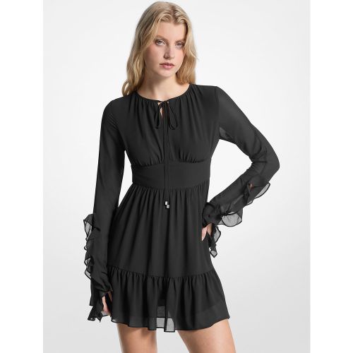 MK Robe à manches longues en georgette à volants - Michael Kors - MICHAEL Michael Kors - Modalova