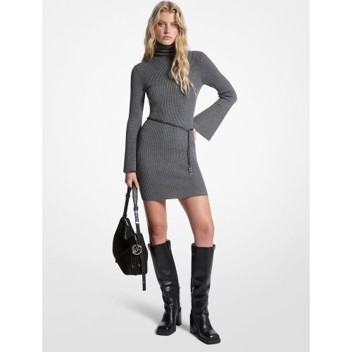 MK Mini-robe en laine mélangée avec ceinture - Michael Kors - MICHAEL Michael Kors - Modalova