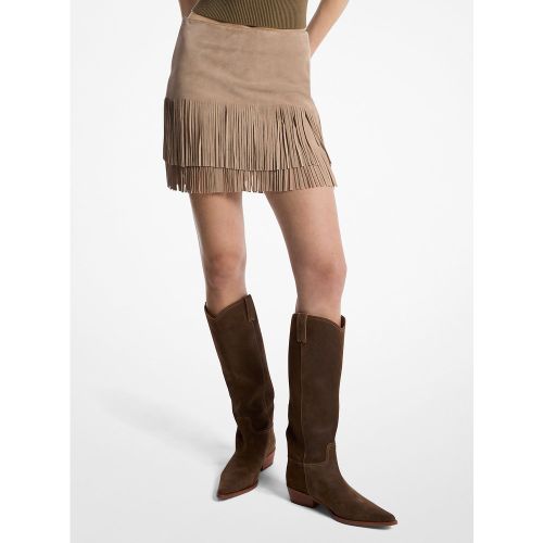 MK Mini-jupe en daim à franges - Michael Kors - MICHAEL Michael Kors - Modalova
