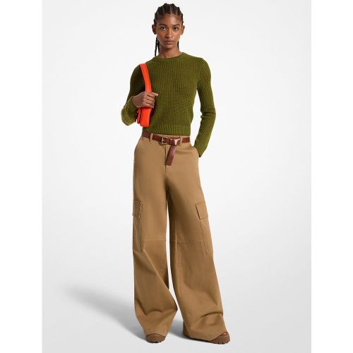 MK Pantalon cargo à jambes larges en coton biologique extensible - Michael Kors - MICHAEL Michael Kors - Modalova