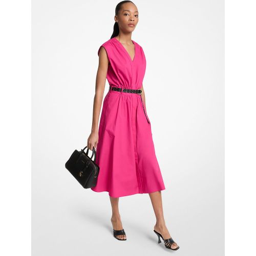 MK Robe à ceinture en popeline de coton extensible - Michael Kors - MICHAEL Michael Kors - Modalova