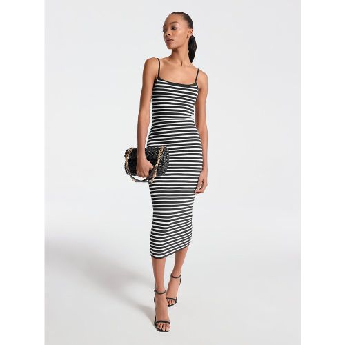 MK Robe mi-longue rayée en mélange de viscose extensible - Michael Kors - MICHAEL Michael Kors - Modalova