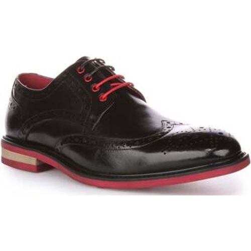 Justinreess Mens Lace Up Black Leather Brogues with Soles men's Slip-ons (Shoes) in - Justinreess England - Modalova