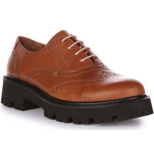 Womens Chunky Sole Lace up Tan Brogues Shoes women's Slip-ons (Shoes) in - Justinreess England - Modalova