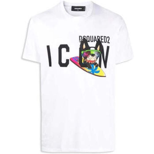 Men's Icon Surf Dog logo Print T-Shirt men's in - Dsquared - Modalova