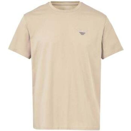 Beach Embroidered Logo T-Shirt Plaza Taupe men's in - Emporio Armani - Modalova