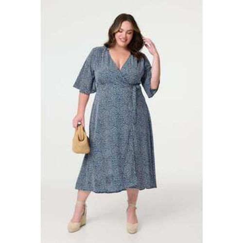 Printed Tie Waist Wrap Midi Dress women's Long Dress in - Izabel London - Modalova