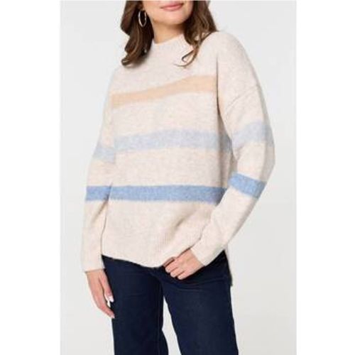 Striped High Neck Boxy Jumper women's Sweater in - Izabel London - Modalova