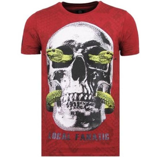 T-Shirt Skull Snake Rhinestones Skull B - Local Fanatic - Modalova