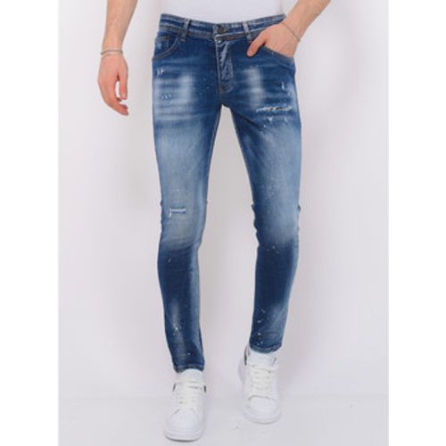 Slim Fit Jeans Paint Splash Ripped Hosen Slim - Local Fanatic - Modalova