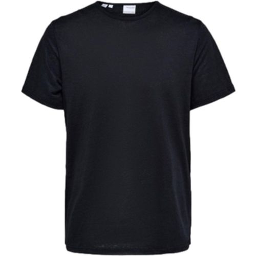 T-Shirts & Poloshirts T-Shirt Bet Linen - Black - Selected - Modalova