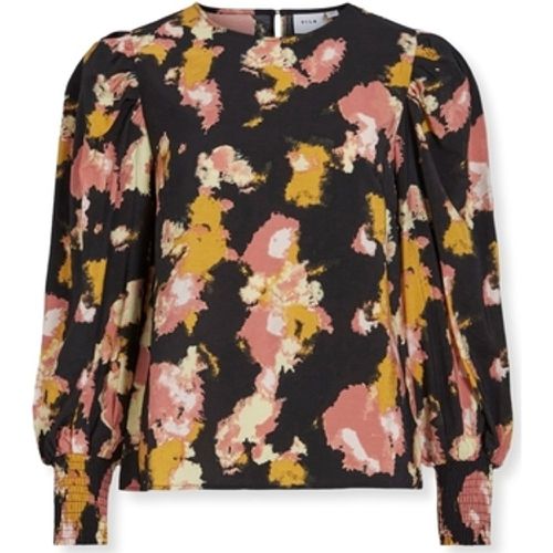 Blusen Top Dortea L/S - Black/Old Rose - Vila - Modalova