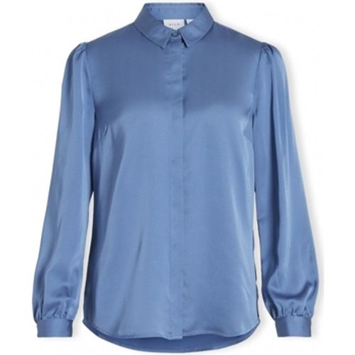 Blusen Noos Shirt Ellette Satin - Coronet Blue - Vila - Modalova