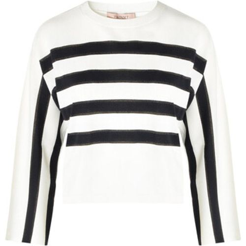 Pullover Jersey mit schwarzen und weißen Streifen - Twin Set - Modalova