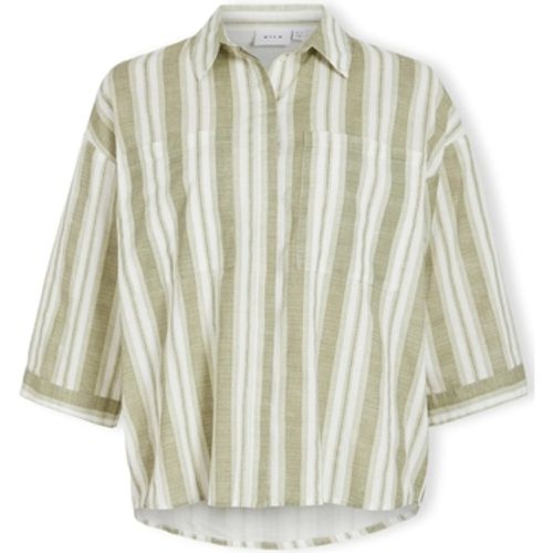 Blusen Etni 3/4 Oversize Shirt - Egret/Oil Green - Vila - Modalova