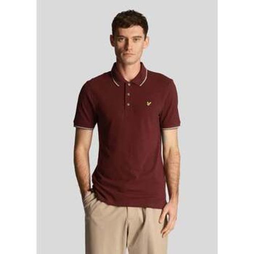 T-Shirts & Poloshirts Tipped Poloshirt - bordeaux mittelgrau meliert - Lyle & Scott - Modalova