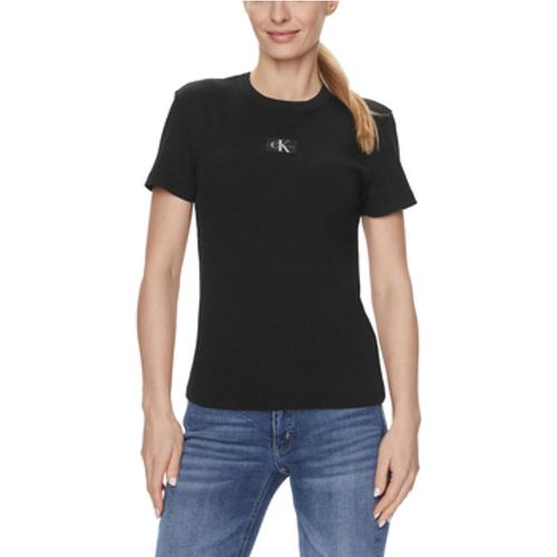 T-Shirt WOVEN LABEL RIB J20J222687 - Calvin Klein Jeans - Modalova