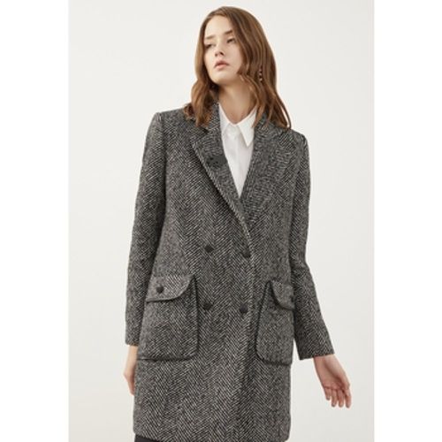 Damenmantel Anthracite Herringbone-Pattern Coat - Just Like You - Modalova