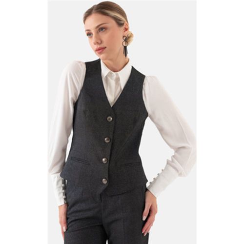 Anzugssakko Black Button Front Lined Women's Vest - Just Like You - Modalova