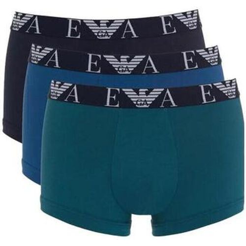 Boxer Three Pack Logo Trunks Green/Blue/Black - Emporio Armani - Modalova