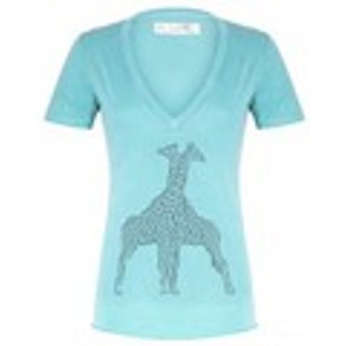 T-shirt V neck short sleeves Giraffe T00-91-80 Vert - So Charlotte - Modalova