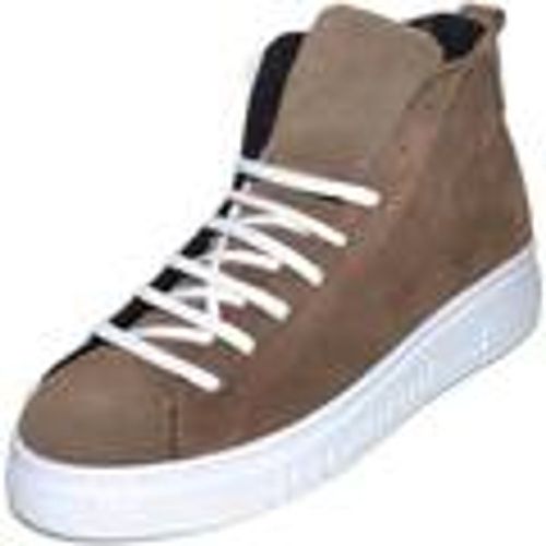 Sneakers alte Sneakers uomo alta in vera pelle scamosciata microforata taupe - Made In Italia - Modalova