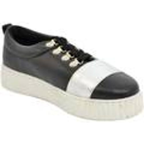 Sneakers basse Sneakers bassa donna nera con fondo alto bianco rigato e strisc - Malu Shoes - Modalova