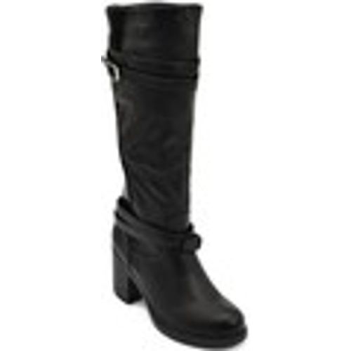 Stivali Stivali donna neri altezza biker tinta unita traforato al polpa - Malu Shoes - Modalova