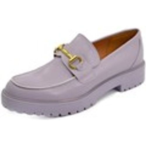 Scarpe Mocassini donna college lilla glicine accessorio morsetto oro - Malu Shoes - Modalova