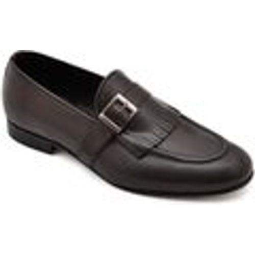 Scarpe Mocassino derby uomo marron in vera pelle di nappa con fibbia e - Malu Shoes - Modalova